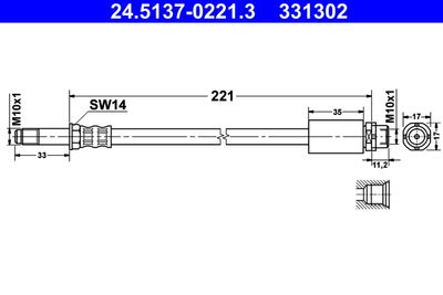 Brake Hose ATE 24.5137-0221.3