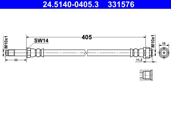 ATE 24.5140-0405.3 Brake Hose