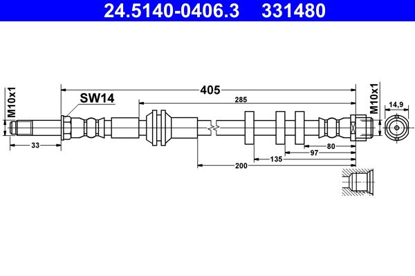 ATE 24.5140-0406.3 Brake Hose