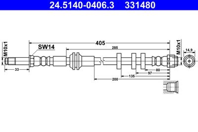 Brake Hose ATE 24.5140-0406.3