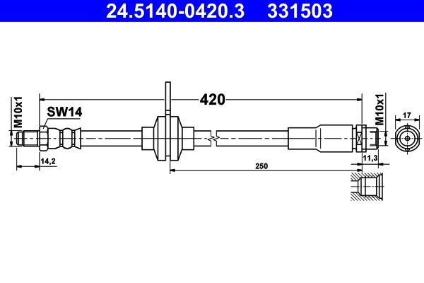 ATE 24.5140-0420.3 Brake Hose