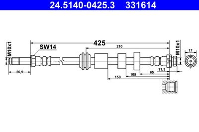 Brake Hose ATE 24.5140-0425.3
