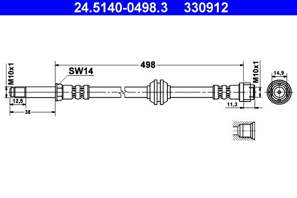 ATE 24.5140-0498.3 Brake Hose