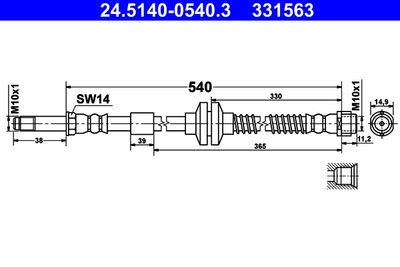 Brake Hose ATE 24.5140-0540.3