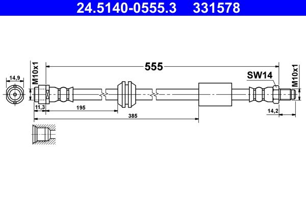 ATE 24.5140-0555.3 Brake Hose