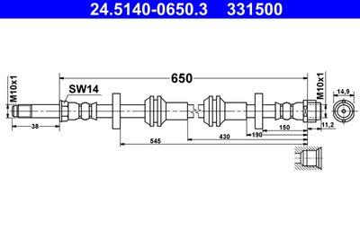 Brake Hose ATE 24.5140-0650.3