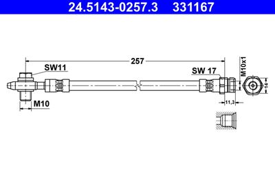 Brake Hose ATE 24.5143-0257.3