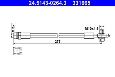 Brake Hose ATE 24.5143-0264.3