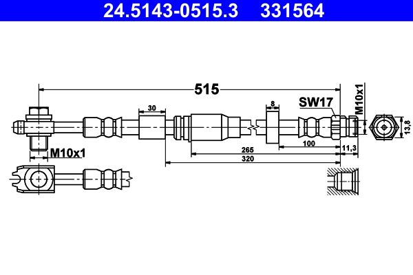 ATE 24.5143-0515.3 Brake Hose