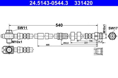 Brake Hose ATE 24.5143-0544.3