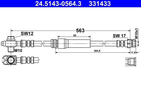 ATE 24.5143-0564.3 Brake Hose