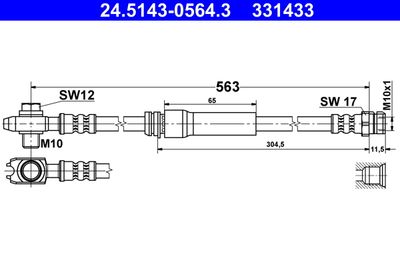 Brake Hose ATE 24.5143-0564.3