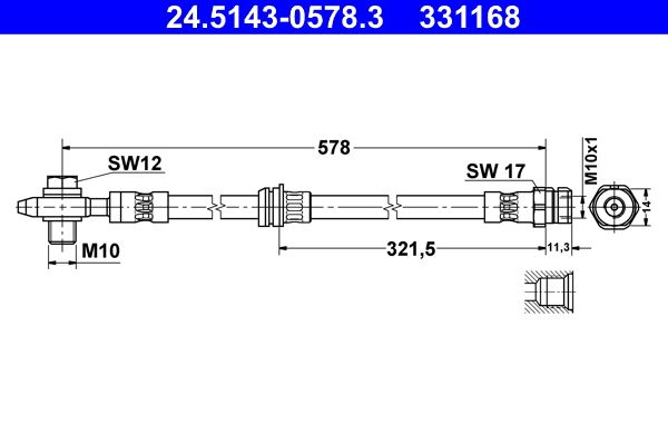ATE 24.5143-0578.3 Brake Hose
