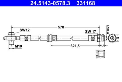 Brake Hose ATE 24.5143-0578.3