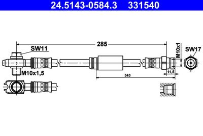 Brake Hose ATE 24.5143-0584.3