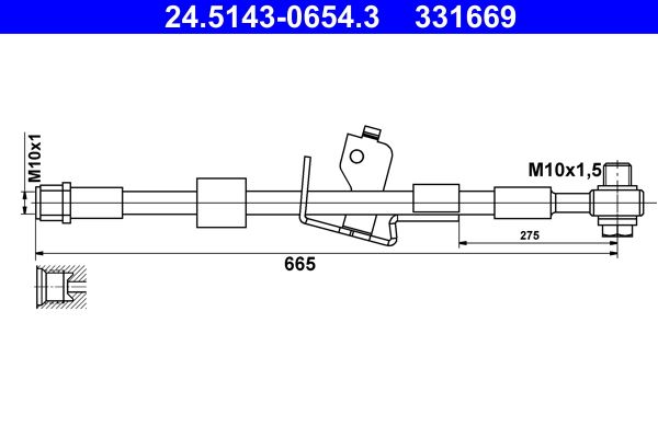 ATE 24.5143-0654.3 Brake Hose