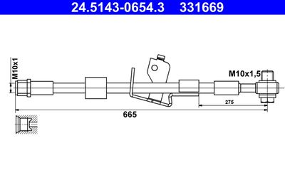 Brake Hose ATE 24.5143-0654.3