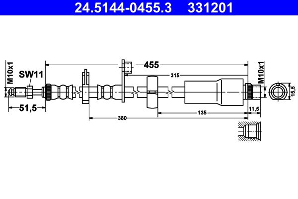 ATE 24.5144-0455.3 Brake Hose