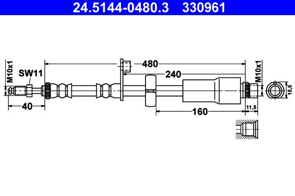 ATE 24.5144-0480.3 Brake Hose