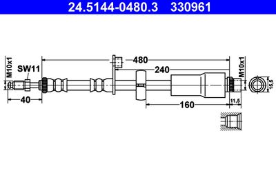 Brake Hose ATE 24.5144-0480.3