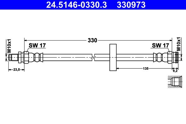 ATE 24.5146-0330.3 Brake Hose