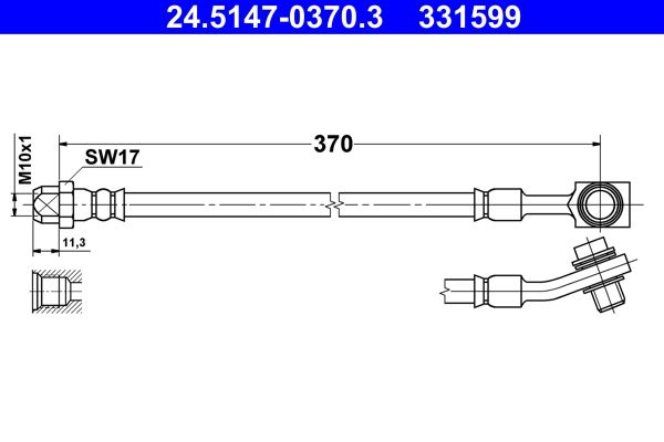 ATE 24.5147-0370.3 Brake Hose