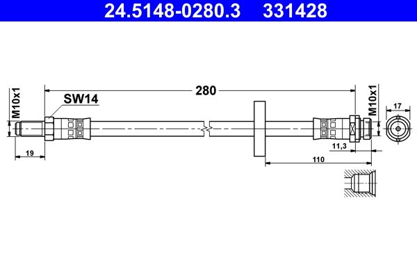 ATE 24.5148-0280.3 Brake Hose