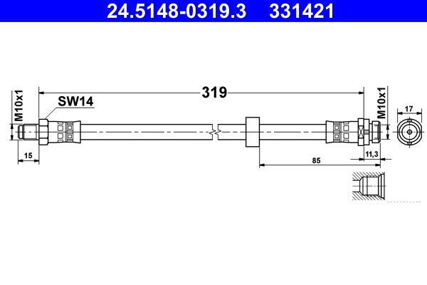 ATE 24.5148-0319.3 Brake Hose