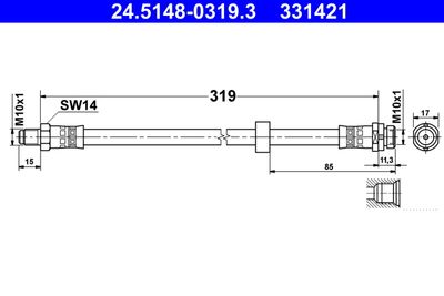 Brake Hose ATE 24.5148-0319.3