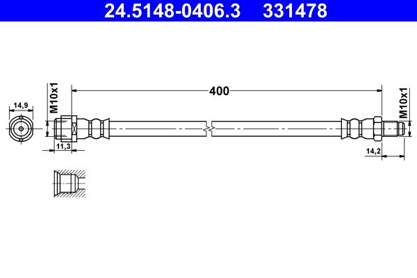 ATE 24.5148-0406.3 Brake Hose