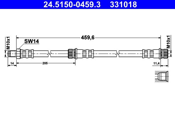 ATE 24.5150-0459.3 Brake Hose