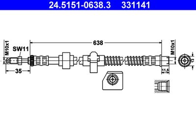 Brake Hose ATE 24.5151-0638.3