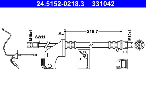 ATE 24.5152-0218.3 Brake Hose