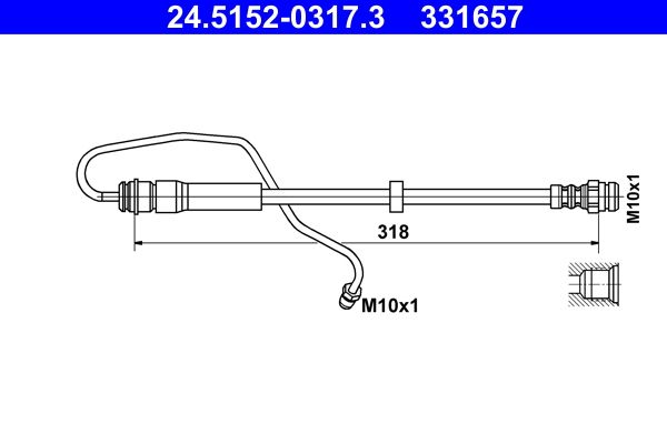 ATE 24.5152-0317.3 Brake Hose
