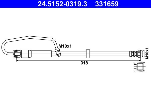 ATE 24.5152-0319.3 Brake Hose