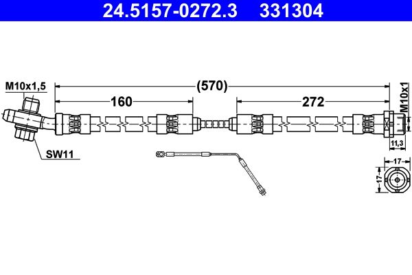 ATE 24.5157-0272.3 Brake Hose