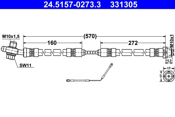 ATE 24.5157-0273.3 Brake Hose