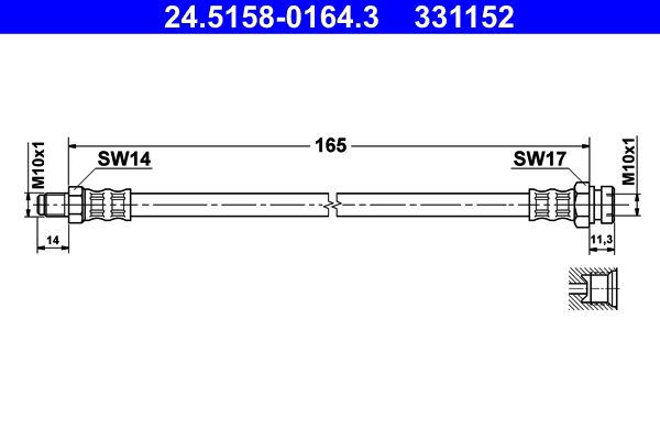 ATE 24.5158-0164.3 Brake Hose