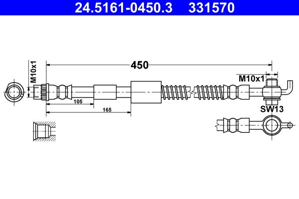 ATE 24.5161-0450.3 Brake Hose