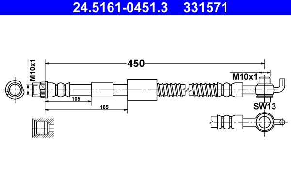 ATE 24.5161-0451.3 Brake Hose