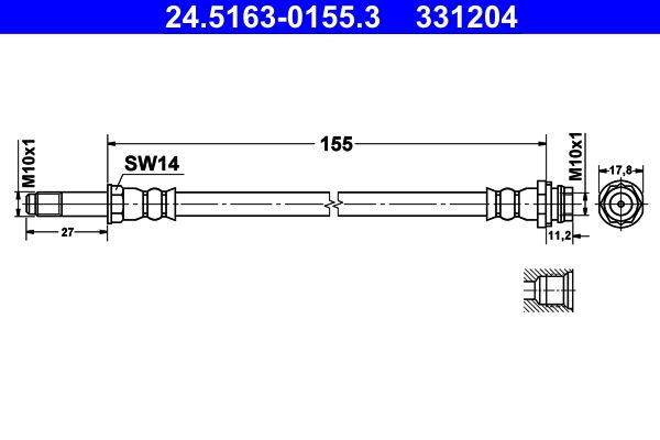 ATE 24.5163-0155.3 Brake Hose