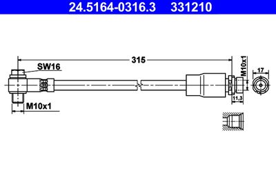 Brake Hose ATE 24.5164-0316.3