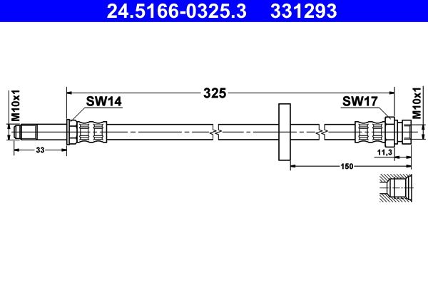 ATE 24.5166-0325.3 Brake Hose