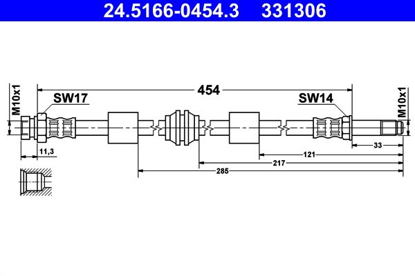 ATE 24.5166-0454.3 Brake Hose