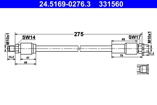 ATE 24.5169-0276.3 Brake Hose