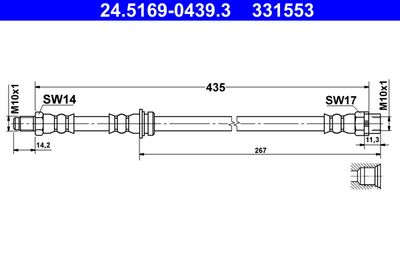Brake Hose ATE 24.5169-0439.3