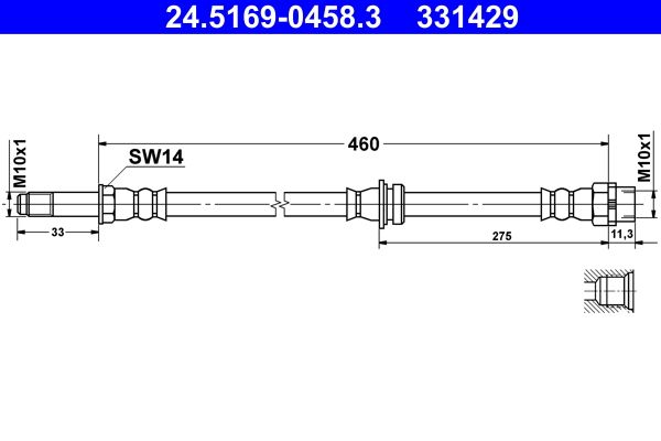 ATE 24.5169-0458.3 Brake Hose
