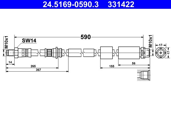ATE 24.5169-0590.3 Brake Hose