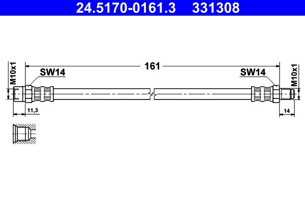 ATE 24.5170-0161.3 Brake Hose