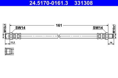 Brake Hose ATE 24.5170-0161.3